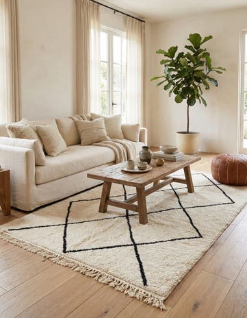 5' 8 x 9' 8 Hand Knotted Moroccan Wool Rug