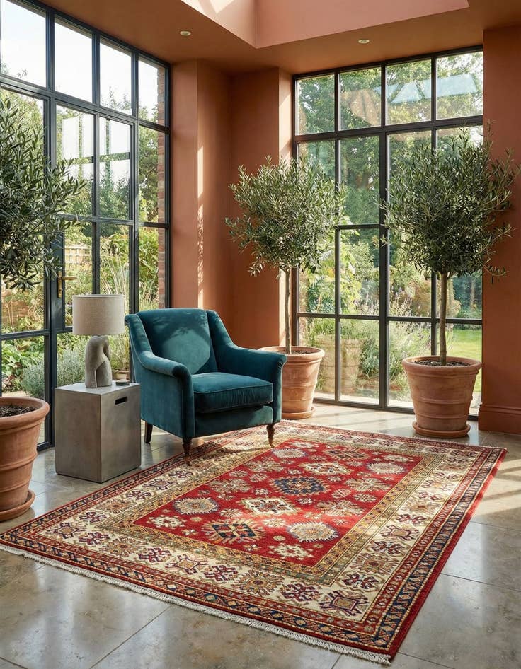 Detail image of 4' 11 x 6' 8 Kazak Wool Rug