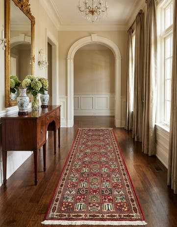 2' 7 x 13' 1 Hand Knotted Qom Persian Runner Rug