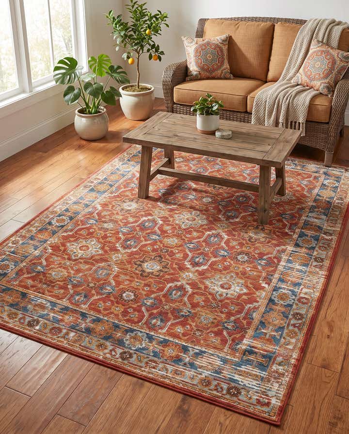 5' x 7' Easy-Clean Traditional Indoor / Outdoor Rug