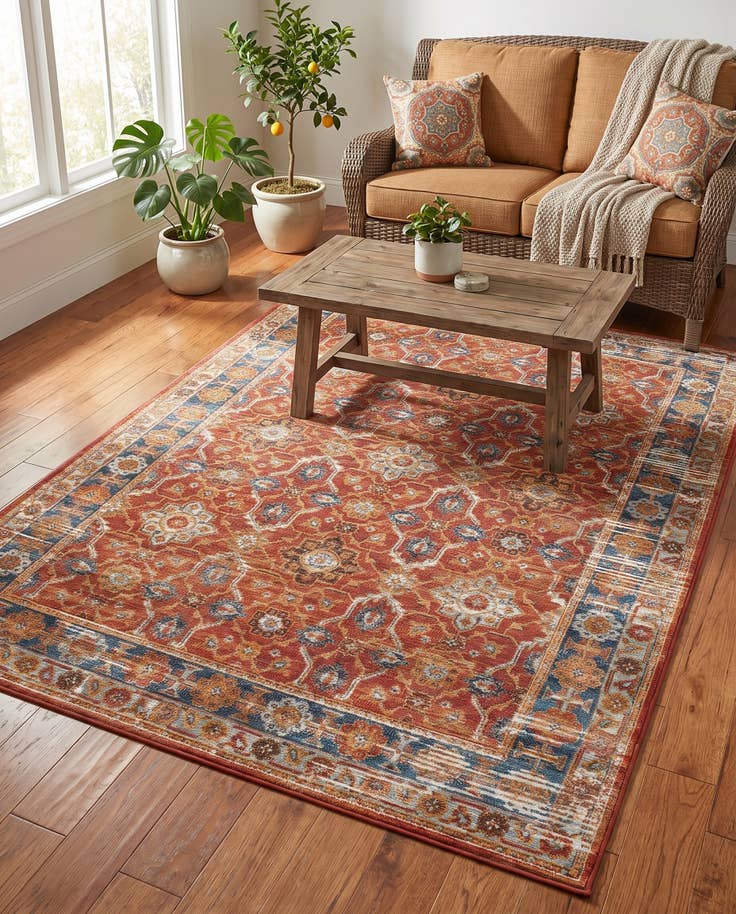 Detail image of 5' x 7' Easy-Clean Traditional Indoor / Outdoor Rug