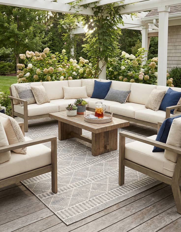 Detail image of 10' x 12' Easy-Clean Trellis Indoor / Outdoor Rug