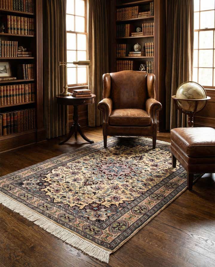 4' 1 x 5' 9 Hand Knotted Bokhara Oriental Wool Rug