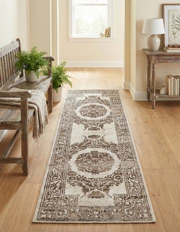 Chocolate Brown Hermitage Runner Rug
