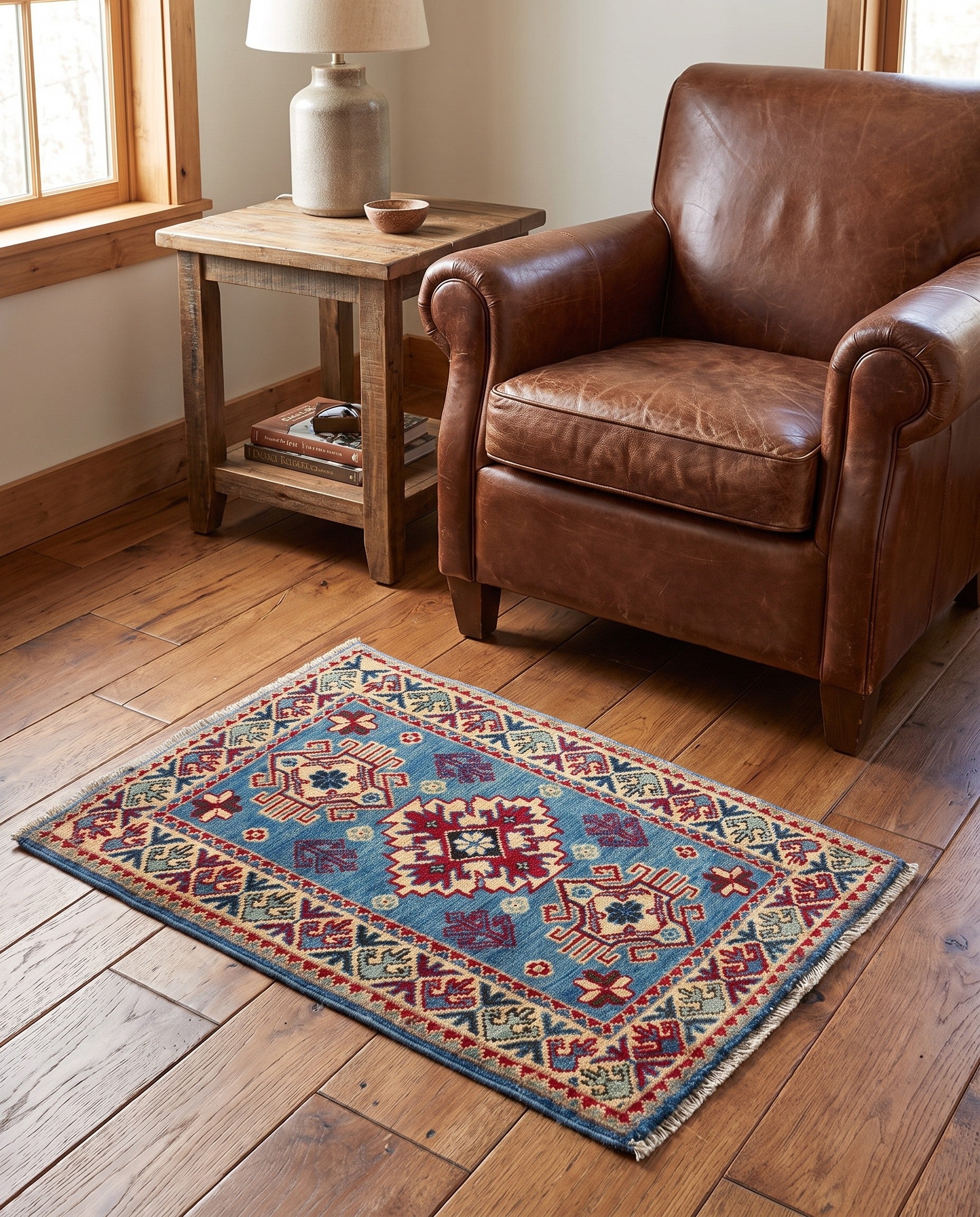 1' 11 x 2' 11 Hand Knotted Kazak Rug