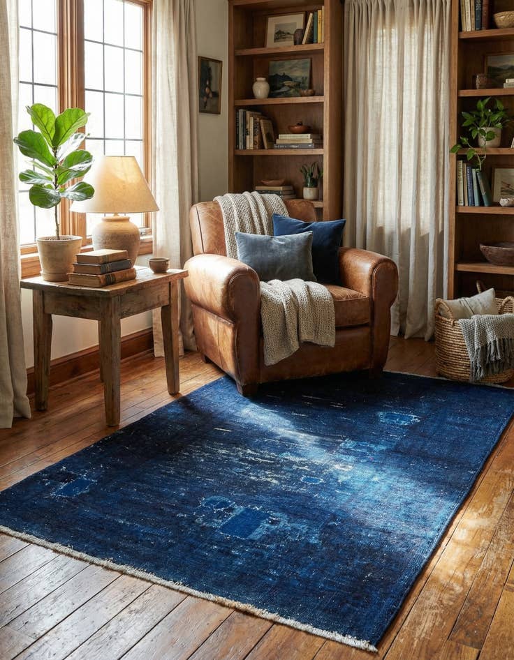 Detail image of 3' 5 x 4' 9  Hand Knotted Ultra Vintage Persian Wool Rug