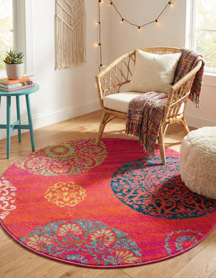 Detail image of  3' x 3' Azalea Round Rug