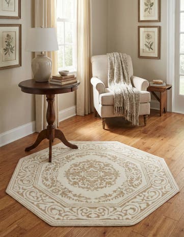 Snow White Hermitage Octagon Rug