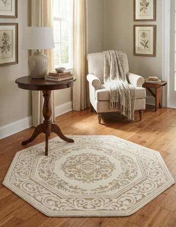 Snow White Hermitage Octagon Rug
