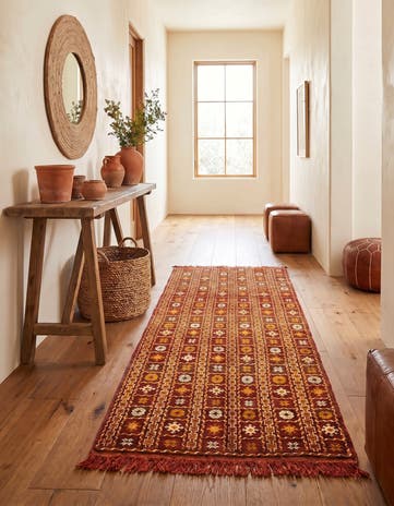 4' 5 x 8' 2 Hand Knotted Moroccan Wool Runner Rug