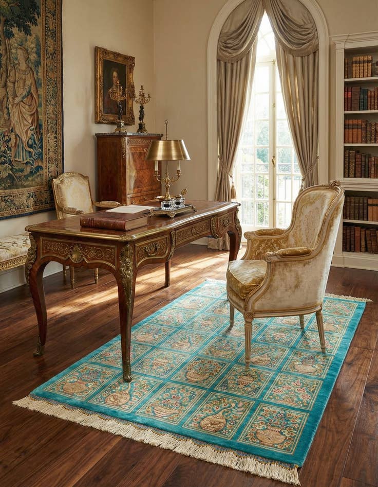 Detail image of 1' 11 x 2' 11 Ghom Silk Rug