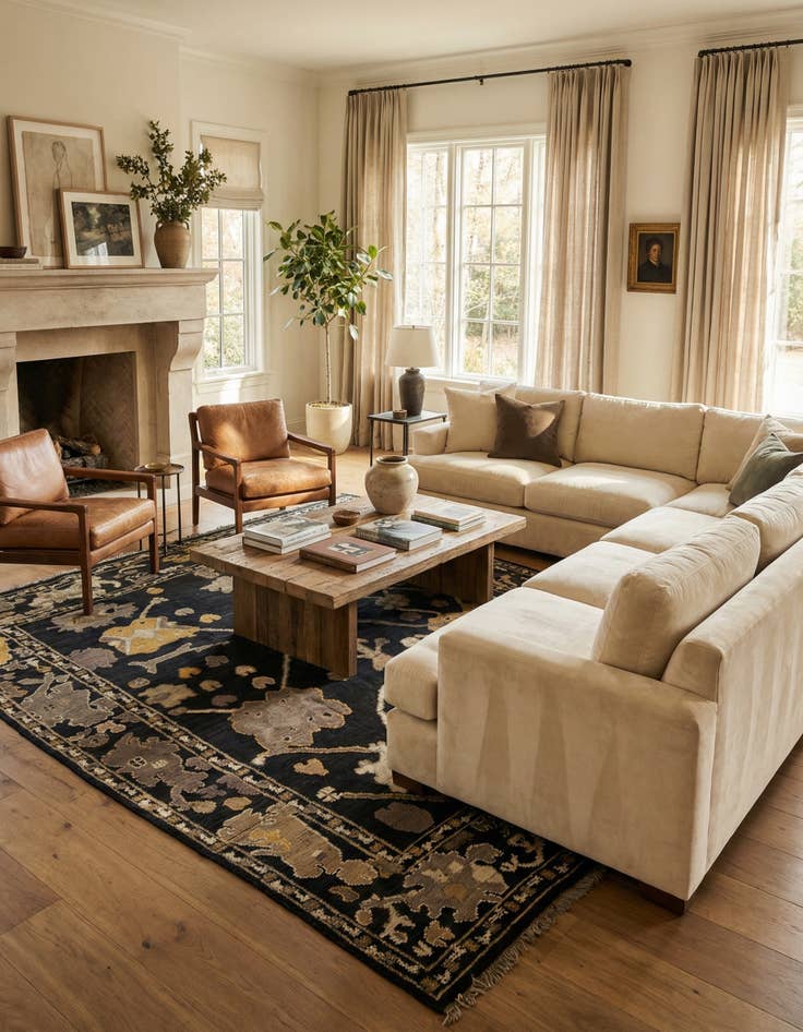 Detail image of 10' 3 x 14'  Hand Knotted Darya Wool Rug