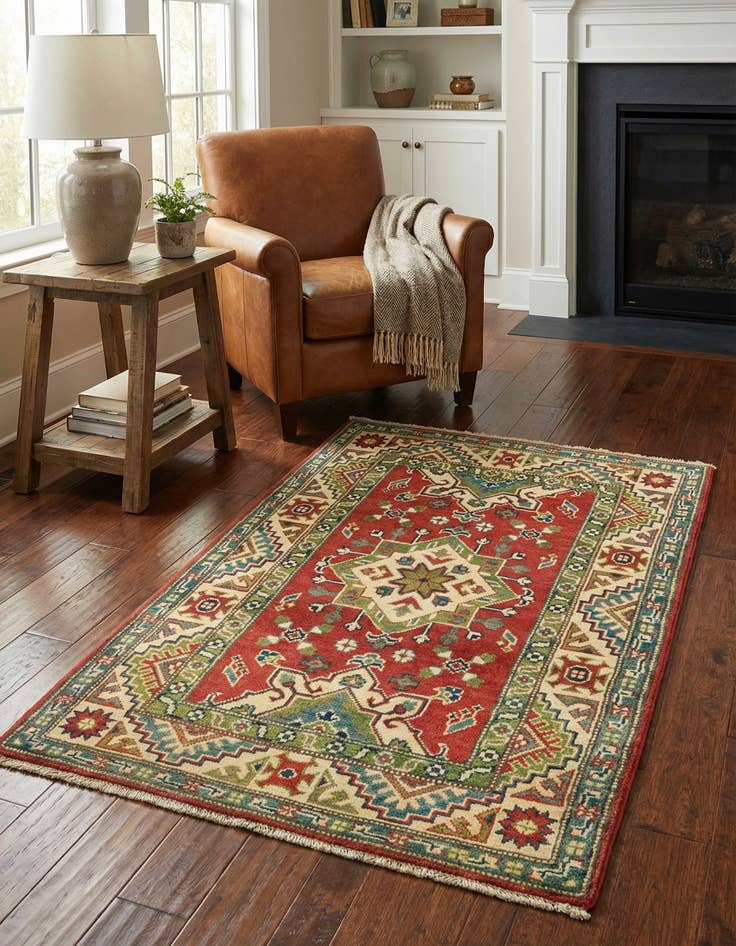 Detail image of 2' 8 x 4' 2  Hand Knotted Kazak Rug