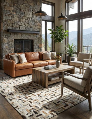 5' x 7' 11 Cowhide - Patchwork Rug