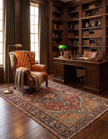 6' 9 x 9' 2 Heriz Wool Rug