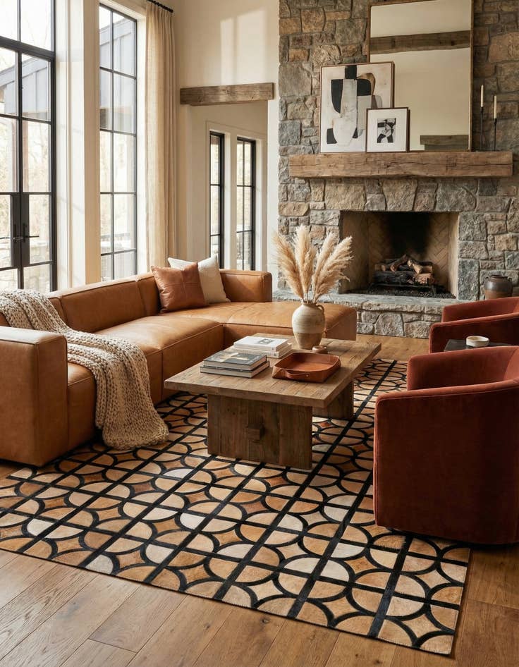 Detail image of 5' x 7' 10 Cowhide Rug