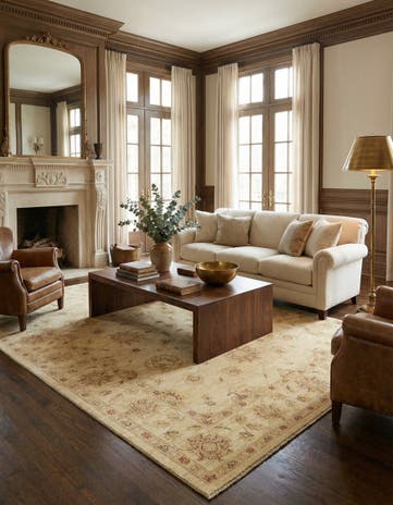 5' 9 x 8' Hand Knotted Peshawar Ziegler Rug