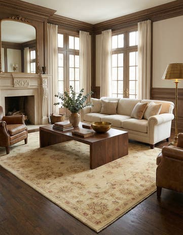 5' 9 x 8' Hand Knotted Peshawar Ziegler Rug
