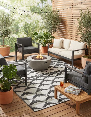 9' x 12' Easy-Clean Modern Indoor / Outdoor Rug