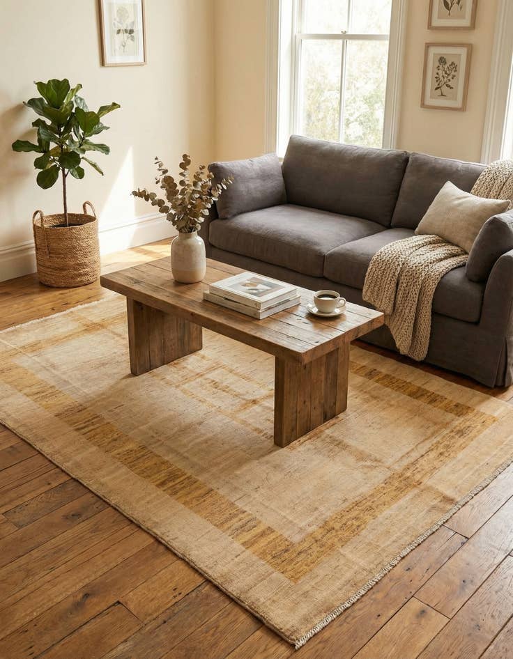 Detail image of 4' 6 x 6' 6  Hand Knotted Modern Ziegler Rug