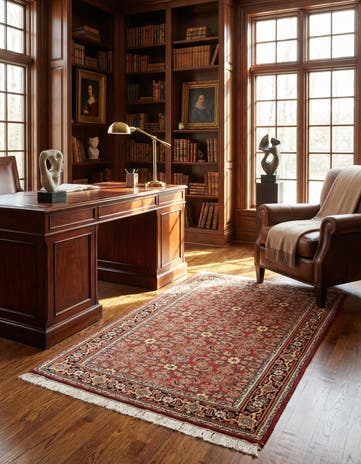 4' x 6' Hand Knotted Farahan Wool Rug