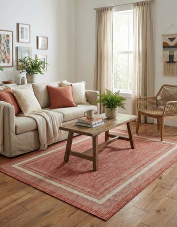 4' x 6' Easy-Clean Border Indoor / Outdoor Rug