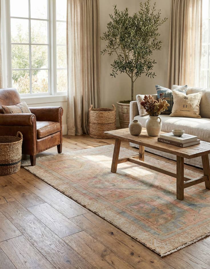 Detail image of 3' 5 x 6' 9  Hand Knotted Ultra Vintage Persian Wool Runner Rug