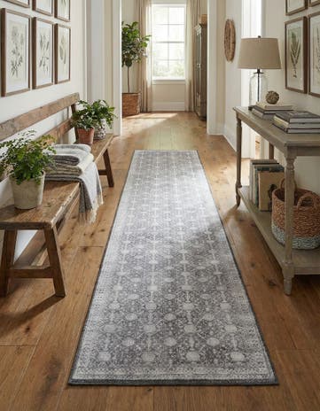 Gray Washable Timeless Runner Rug