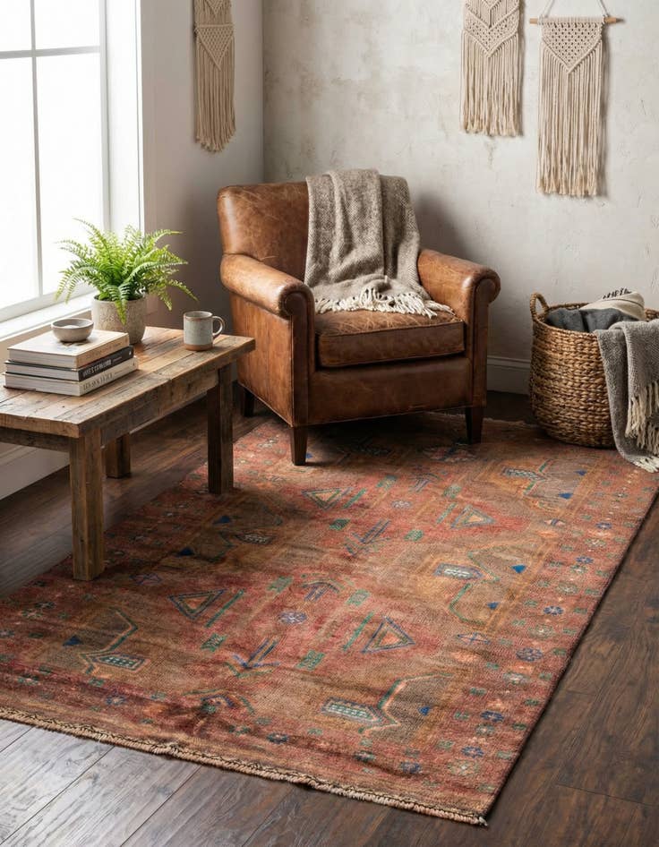 Detail image of 3' 5 x 6' 6  Hand Knotted Ultra Vintage Persian Wool Rug