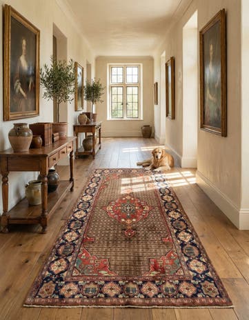 4' 10 x 10' 3 Hand Knotted Koliaei Persian Wool Runner Rug