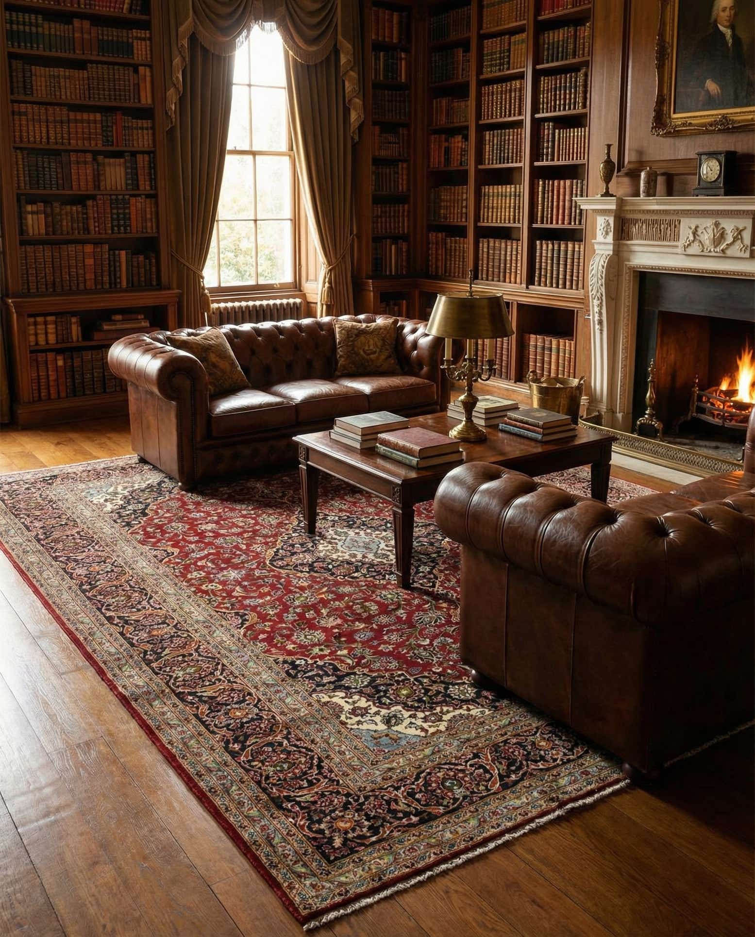 9' 8 x 12' 10 Hand Knotted Kashan Persian Wool Rug