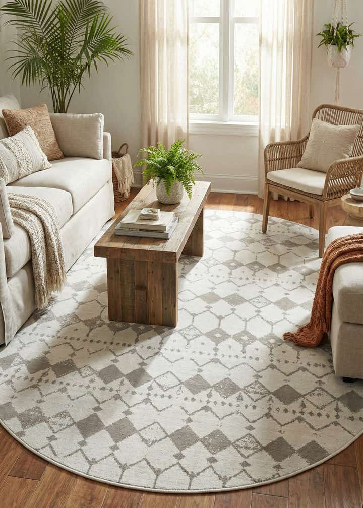 7' 10 x 10' Easy-Clean Lattice Indoor / Outdoor Oval Rug