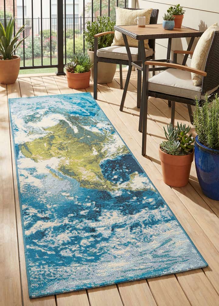2' x 5' 1 Easy-Clean Modern Indoor / Outdoor Runner Rug