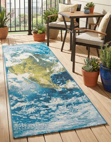 2' x 5' 1 Easy-Clean Modern Indoor / Outdoor Runner Rug