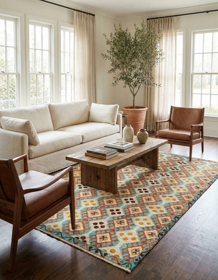 Detail image of 6' x 8' 3  Hand Knotted Darya Wool Rug