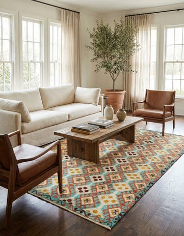 6' x 8' 3 Hand Knotted Darya Wool Rug