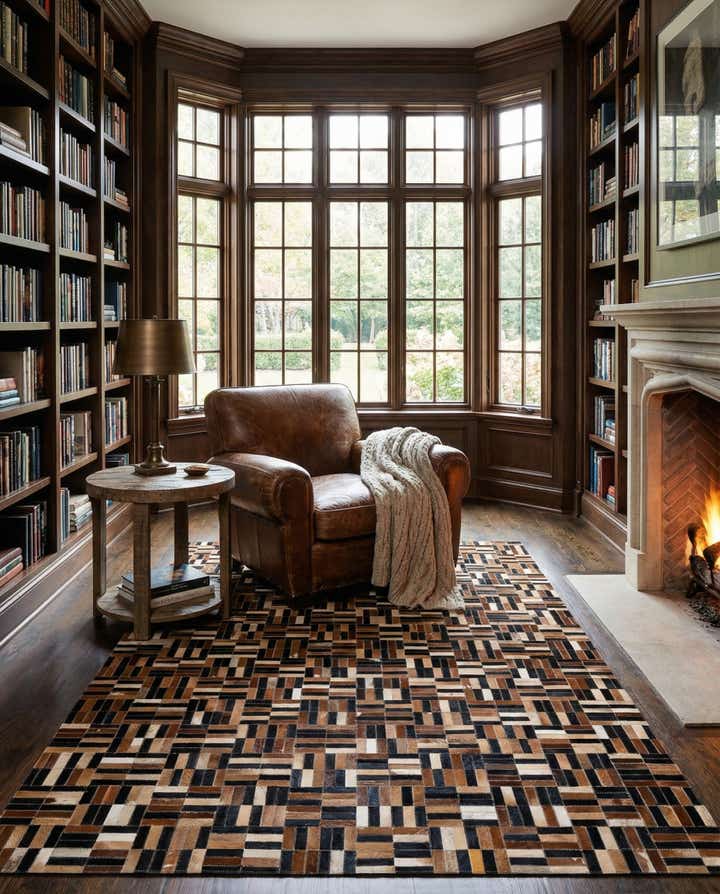 4' 11 x 8' 1 Cowhide - Patchwork Rug