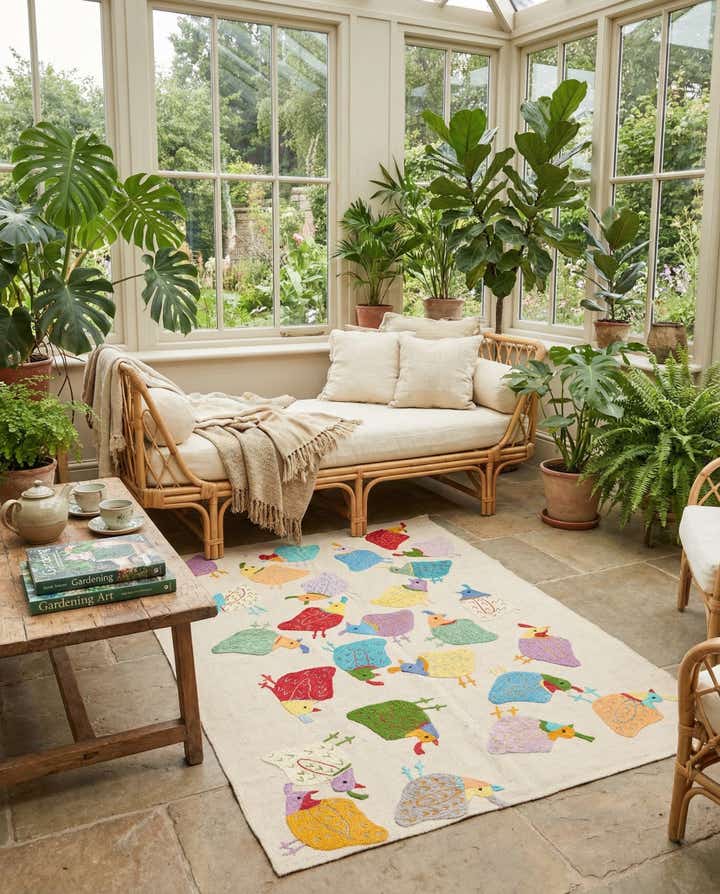 120cm x 170cm Handgeweven Kilim Suzani Wol Vloerkleed