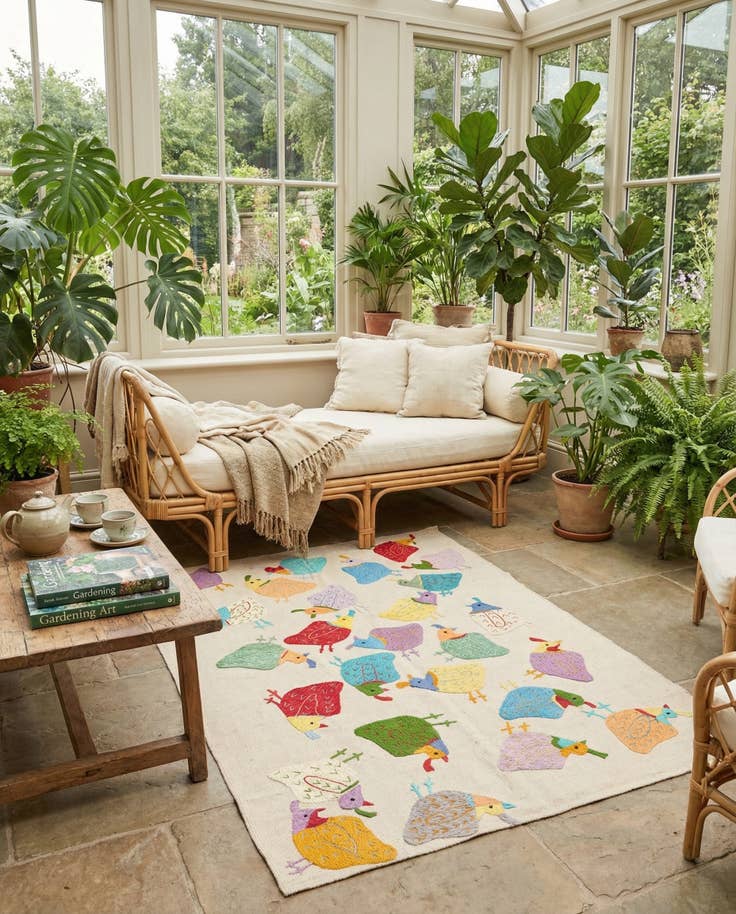 Detailfoto van 120cm x 170cm Handgeweven Kilim Suzani Wol Vloerkleed