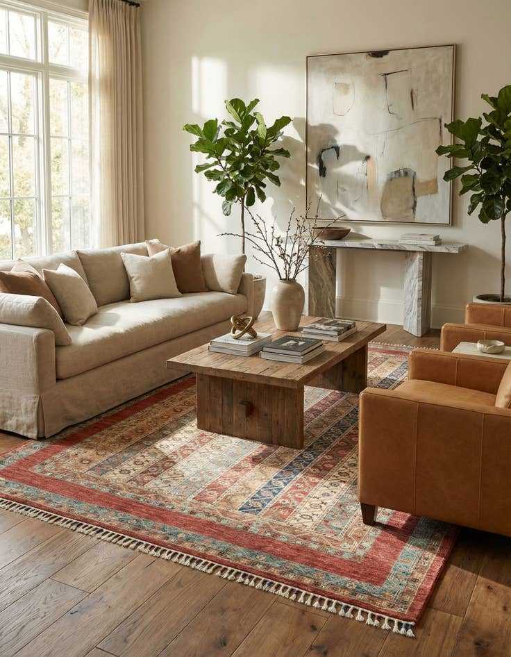 Detail image of  5' 8 x 8'  Hand Knotted Ariana Ziegler Rug