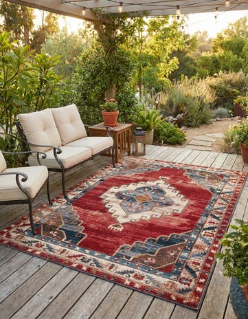 5' x 8' Easy-Clean Traditional Indoor / Outdoor Rug
