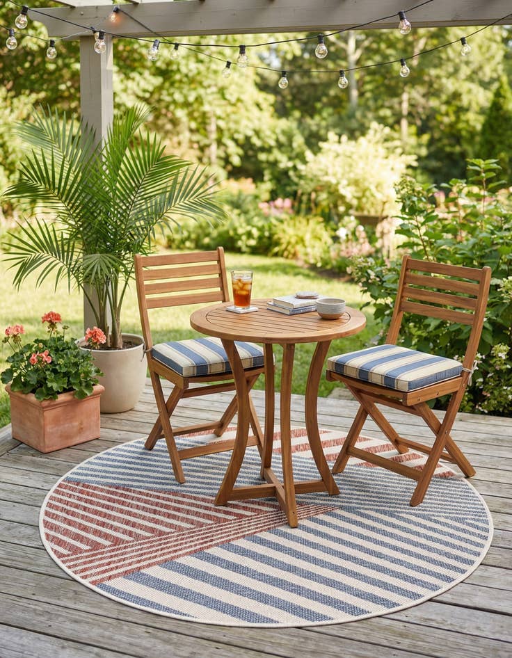 Detail image of 4' x 4'  Washable Jill Zarin Indoor / Outdoor Round Rug