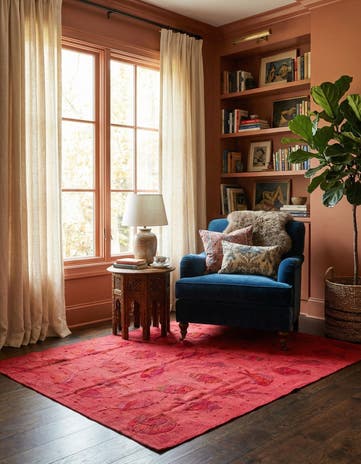 4' 10 x 6' 2 Hand Woven Kilim Suzani Wool Rug