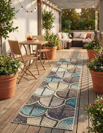 2' 7 x 12' Easy-Clean Casablanca Indoor / Outdoor Runner Rug