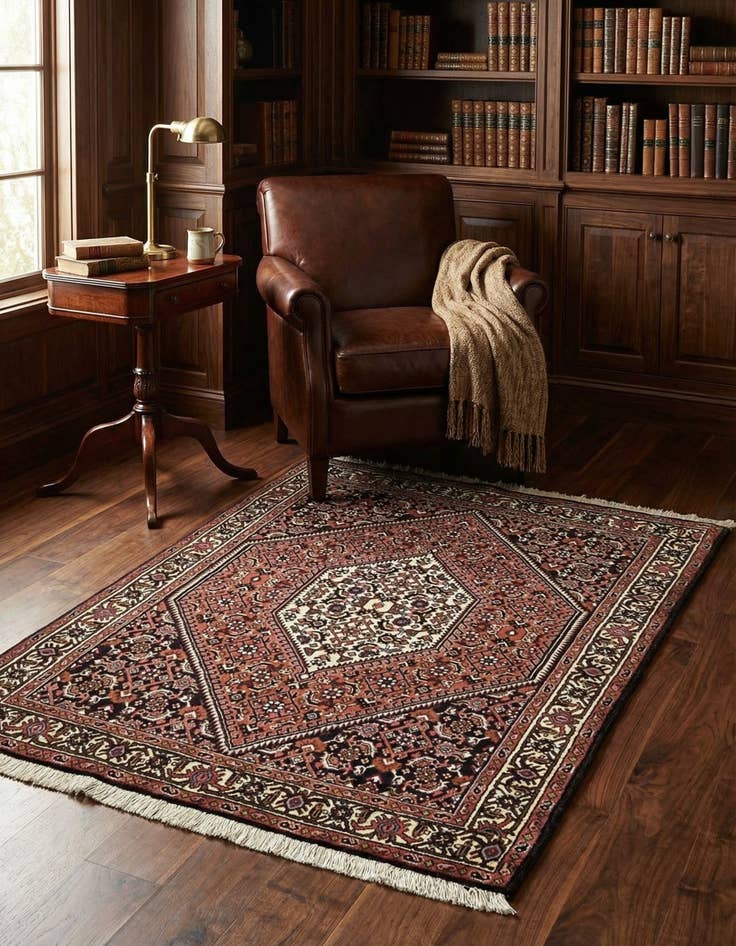 Detail image of 2' 7 x 3' 5  Hand Knotted Bidjar Persian Wool Square Rug