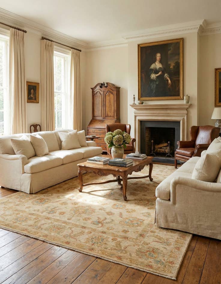 Detail image of  6' 8 x 9' 7  Hand Knotted Peshawar Ziegler Rug