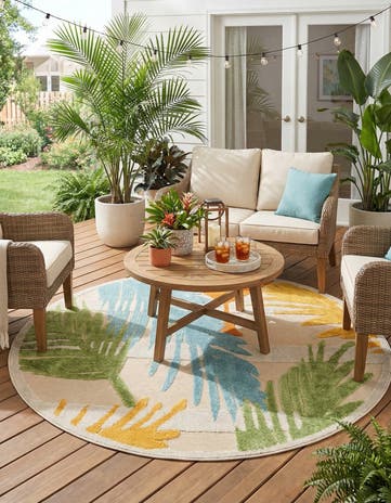 5' 3 x 5' 3 Easy-Clean Aruba Indoor / Outdoor Round Rug