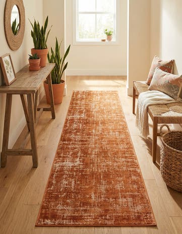 Orange Valencia Runner Rug