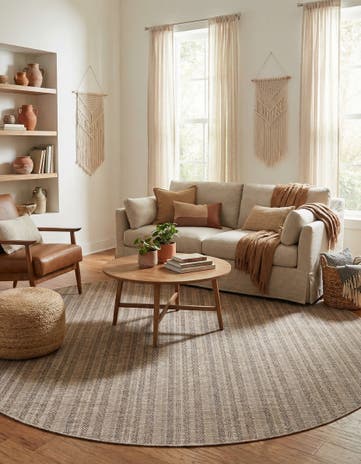 10' x 10' Easy-Clean Ribbon Indoor / Outdoor Round Rug