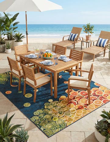 9' x 12' Easy-Clean Coastal Indoor / Outdoor Rug